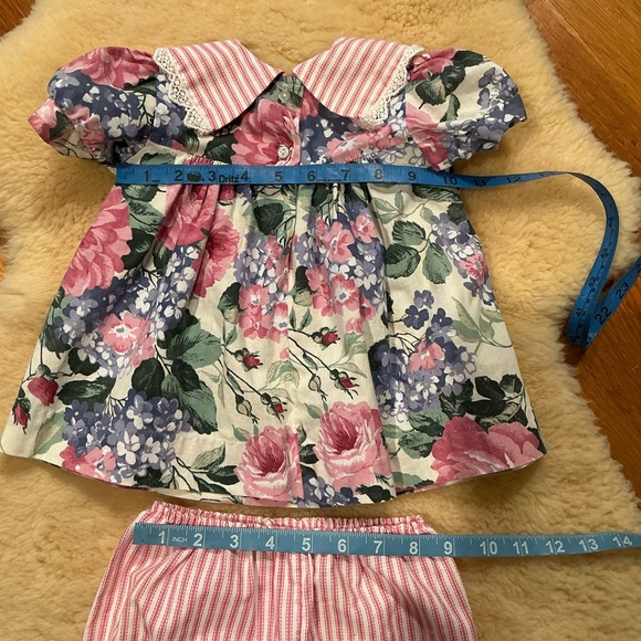 Vintage JoLene floral top and striped bloomers set - Picture 13 of 13
